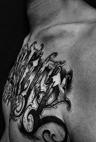 muškarci imaju grudi opći engleski uzorak tetovaža