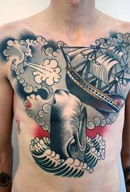 man chest domineering totem tattoo tattoo tattoo