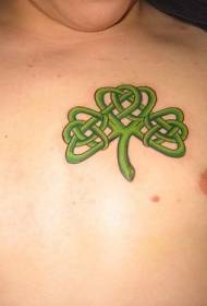 Green Rope Clover Tattoo Model