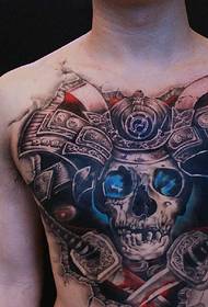 krūtīs ir brīvs un ļoti ļauna galvaskausa tetovējums 54464 - sievietes krūtīs ir skaista krāsa, visu redzoša acs tetovējuma attēls