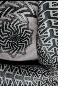 patrón de tatuaje de joyería de tatuaje de punto de pecho y brazo