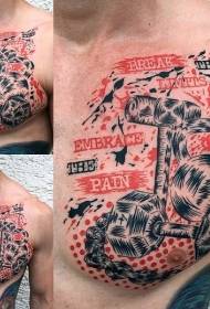 Chest Color Sports Equipment Tattoo Pattern