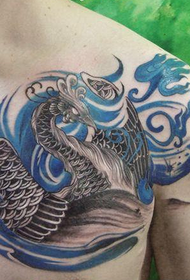 chest good-looking phoenix tattoo pattern