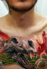 Στήθος αρχαίο δεινόσαυρο πρότυπο τατουάζ εποχής