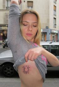 Black Widow Scarlett Johansson Chest Tattoo Pattern