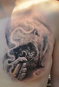 moški srce kajenje zvezd tatoo