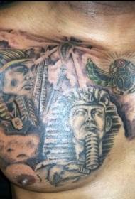 груди главни египатски симболи тема вишебојни узорак тетоважа