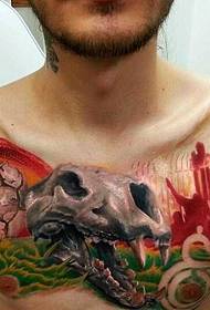 chest dinosaur extinct tattoo pattern