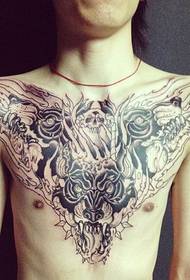 man chest domineering tattoo pattern