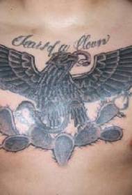 chest cactus eagle tattoo pattern