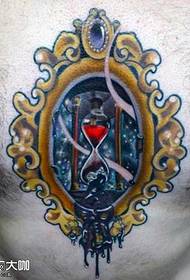 chest mirror hourglass tattoo pattern
