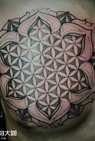 chest point tattoo flower tattoo pattern