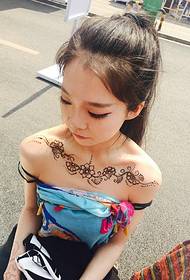 street little fairy chest fashion flower tattoo tattoo