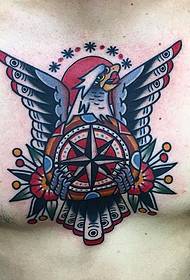 Amerikaansk tatoeëringspatroon fan earstalige kiste-eagle
