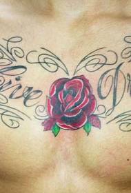 personality Flower rose English tattoo pattern