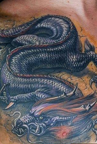 bryst super smuk 3D dragon tatovering mønster