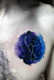 chest painted starry sky constellation totem tattoo pattern