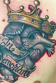 hauv siab lub plawv crown tattoo qauv