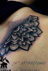 chest fashion flower tattoo pattern