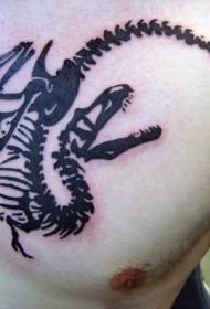 Rinta dinosaurus luuranko Totem tatuointi malli