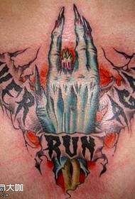 Chest Vampire Hand Tattoo Pattern