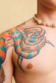 ပခုံးအရောင် Octopus Tattoo ပုံစံ