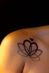 shoulder-shaped combination of lotus tattoo pattern