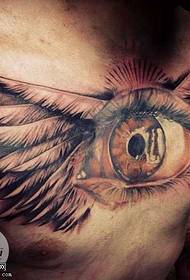 chest realistic eye tattoo pattern