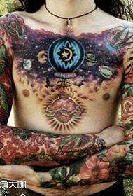 chest cosmic tattoo pattern