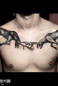 Chest Deer Tattoo Pattern