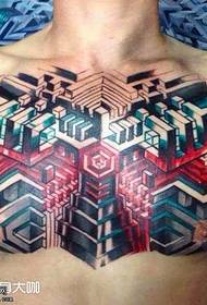 chest mechanical tattoo pattern