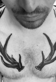 Chest Classic Antler Tattoo Pattern
