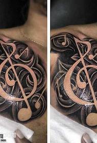 الگوی تاتو موسیقی مرتبط با قفسه سینه