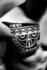 krūtinės Polinezijos totemo tatuiruotės modelis