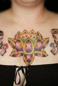 Betty και Marilyn πορτρέτο μοτίβο τατουάζ στο στήθος