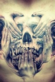 природні таємниці грудей череп з малюнком татуювання руки