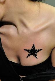 tatoazy pentagram on tattoo on the milk