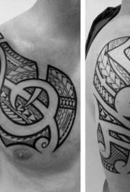 გულმკერდის მარტივი მუსიკა სიმბოლო ფორმის tattoo ნიმუში