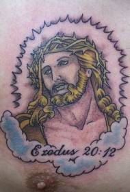 Jesus in the chest tattoo pattern  53358 - chest cartoon cat tattoo pattern