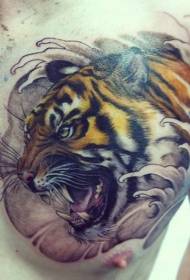 kleur Tiger en spray tattoo patroon