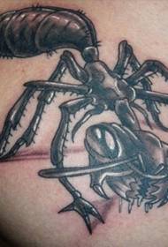 modèle de tatouage de fourmi homme poitrine noir et blanc