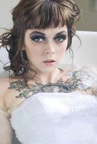 bride sexy chest tattoo pattern