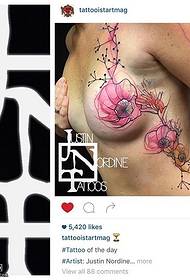 patrón de tatuaje floral en Mimi