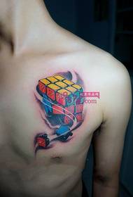 Photo de tatouage de poitrine Tetris