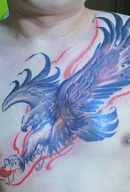 Men's chest ink eagle tattoo pattern