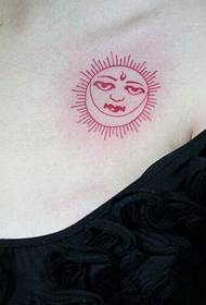beauty chest sun totem personality tattoo 55025 - usa ka maayong tan-awon nga libong papel crane tattoo sa babaye nga dughan