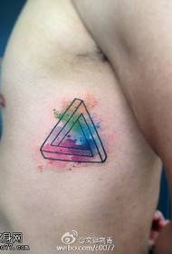 ink color triangle manuscript tattoo pattern