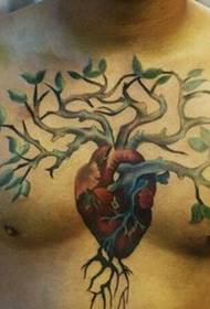 Very Creative Chest Tattoo Pattern