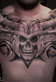patrón de tatuaxe de bardana no peito