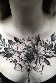 a flower tattoo pattern on the chest